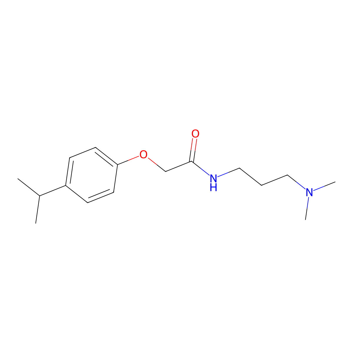 N-[3-(dimethylamino)propyl]-2-(4-propan-2-ylphenoxy)acetamide molecular structure, CAS 432534-27-5