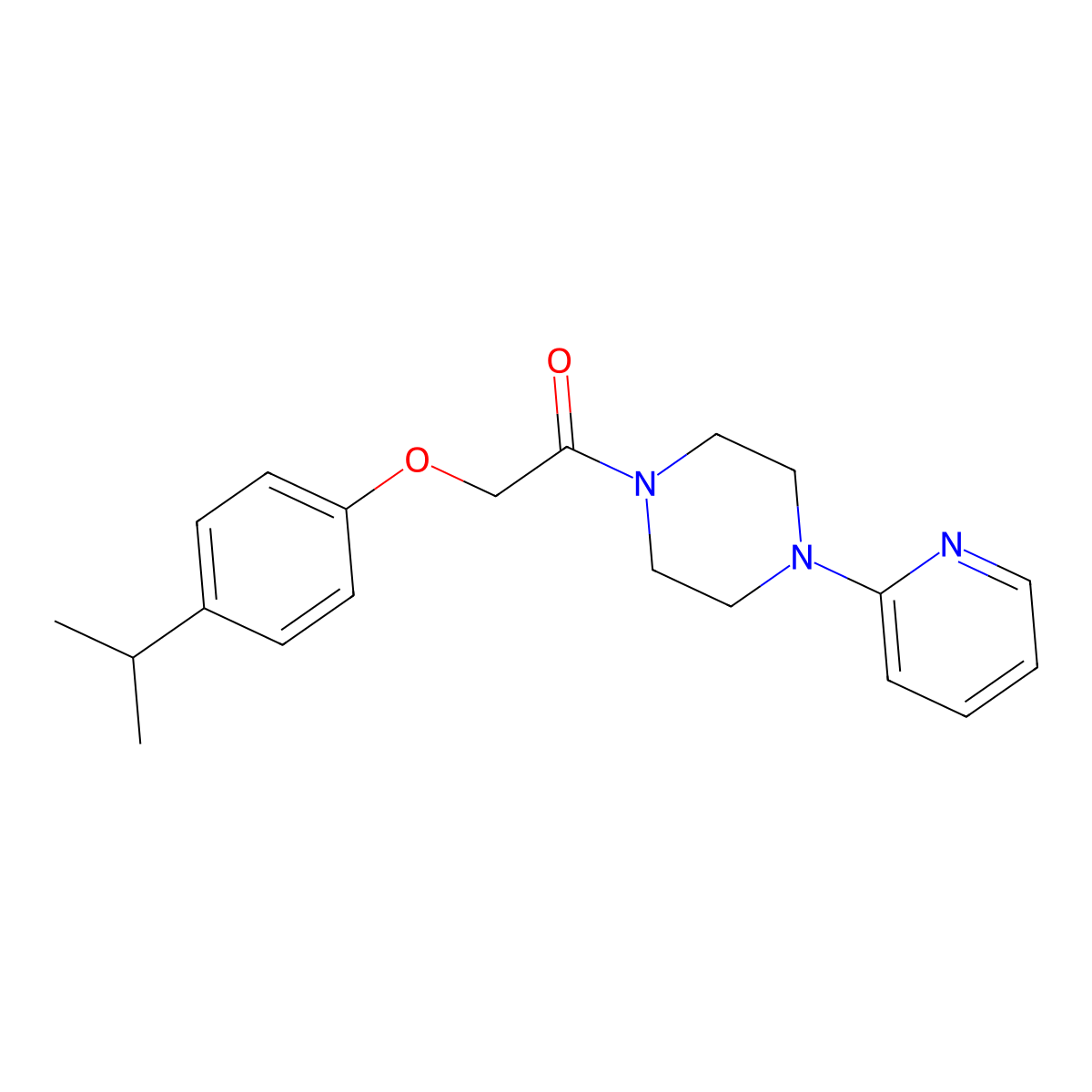 2-(4-Propan-2-ylphenoxy)-1-(4-pyridin-2-ylpiperazin-1-yl)ethanone molecular structure, CAS 432534-34-4