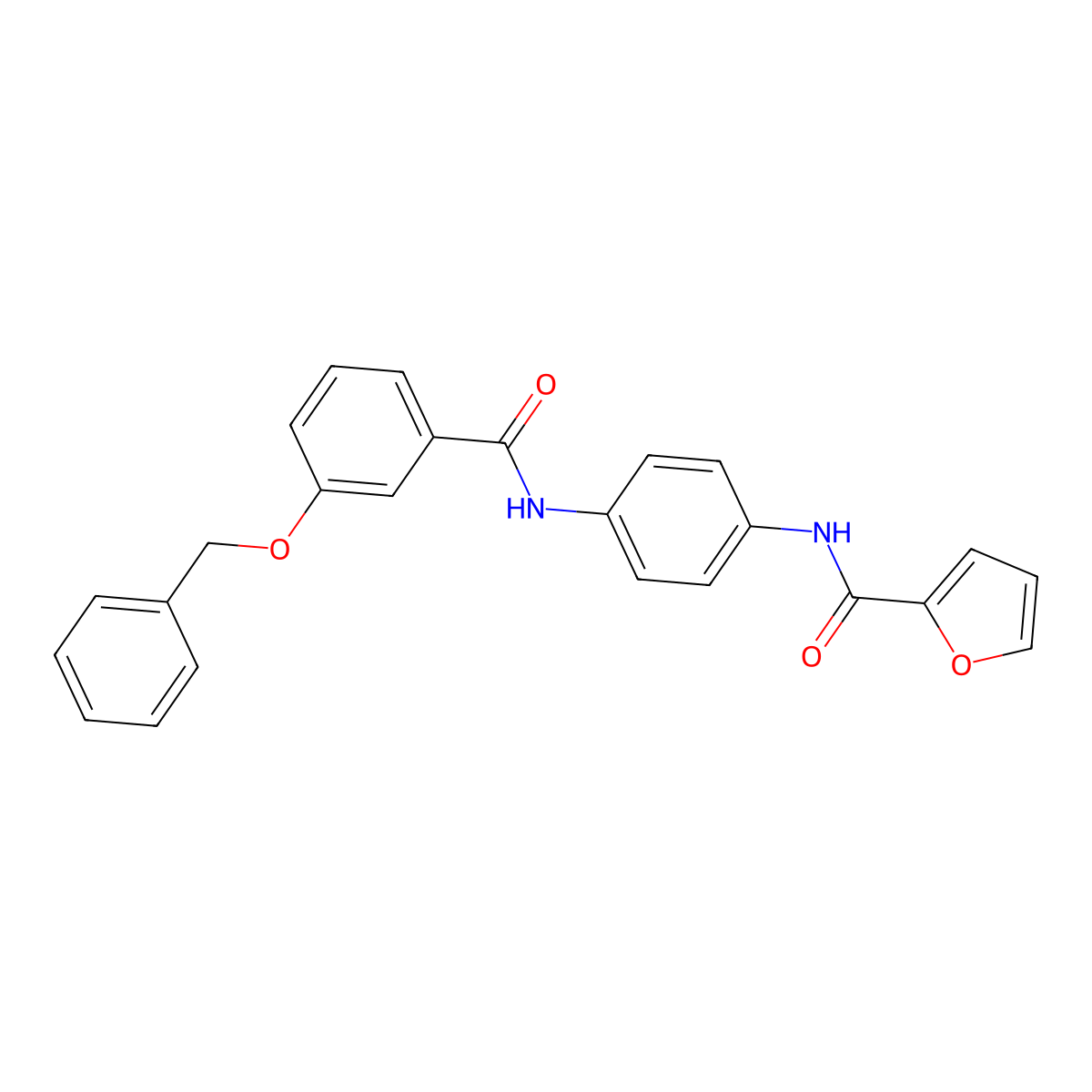 N-[4-[(3-phenylmethoxybenzoyl)amino]phenyl]furan-2-carboxamide molecular structure, CAS 432534-37-7