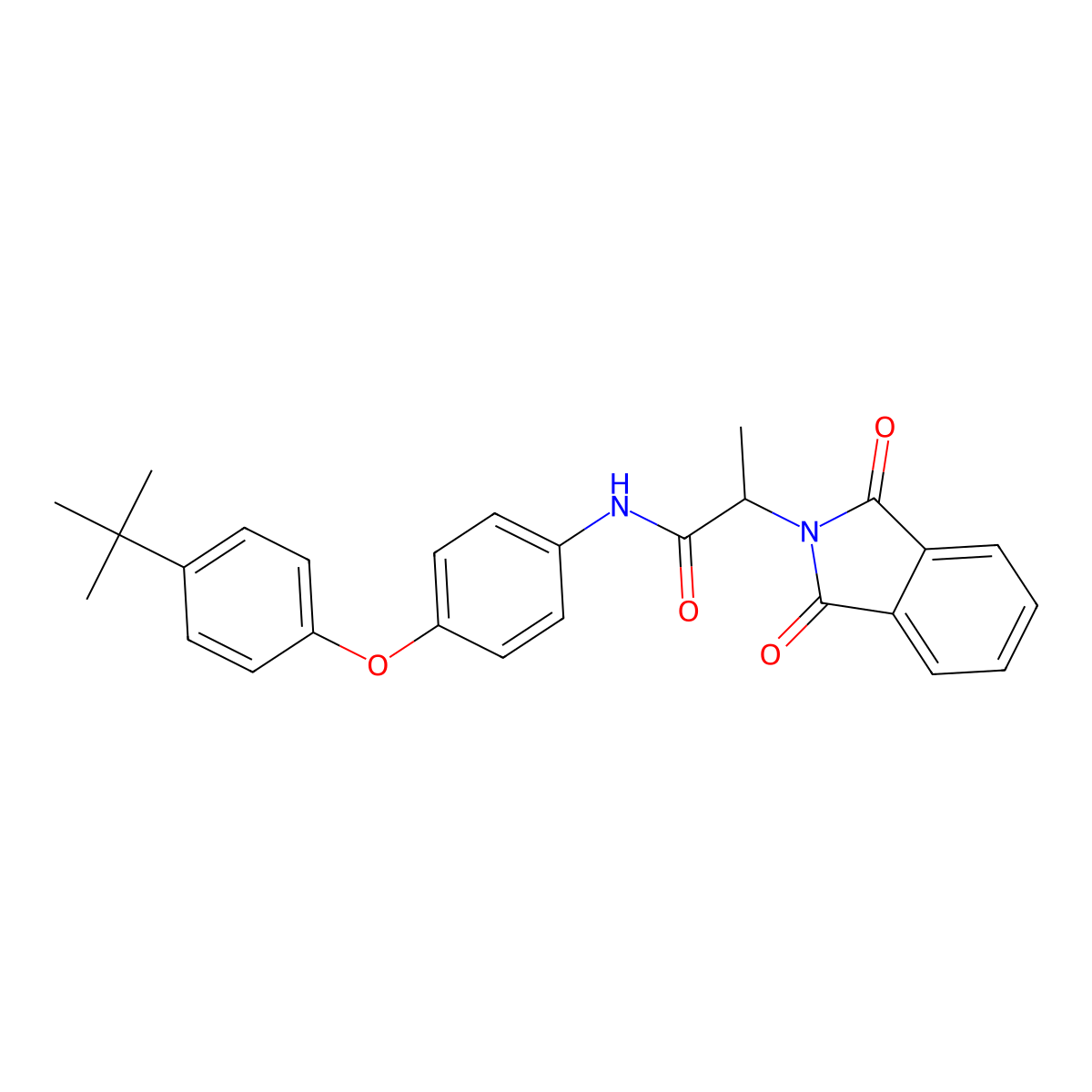 N-[4-(4-tert-butylphenoxy)phenyl]-2-(1,3-dioxoisoindol-2-yl)propanamide molecular structure, CAS 432534-57-1