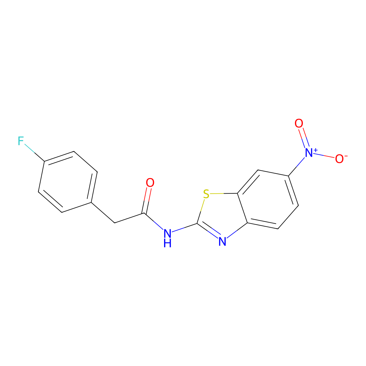 2-(4-fluorophenyl)-N-(6-nitro-1,3-benzothiazol-2-yl)acetamide molecular structure, CAS 432534-74-2