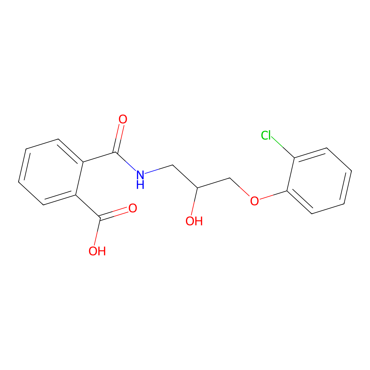 2-((3-(2-Chlorophenoxy)-2-hydroxypropyl)carbamoyl)benzoic acid molecular structure, CAS 432534-79-7