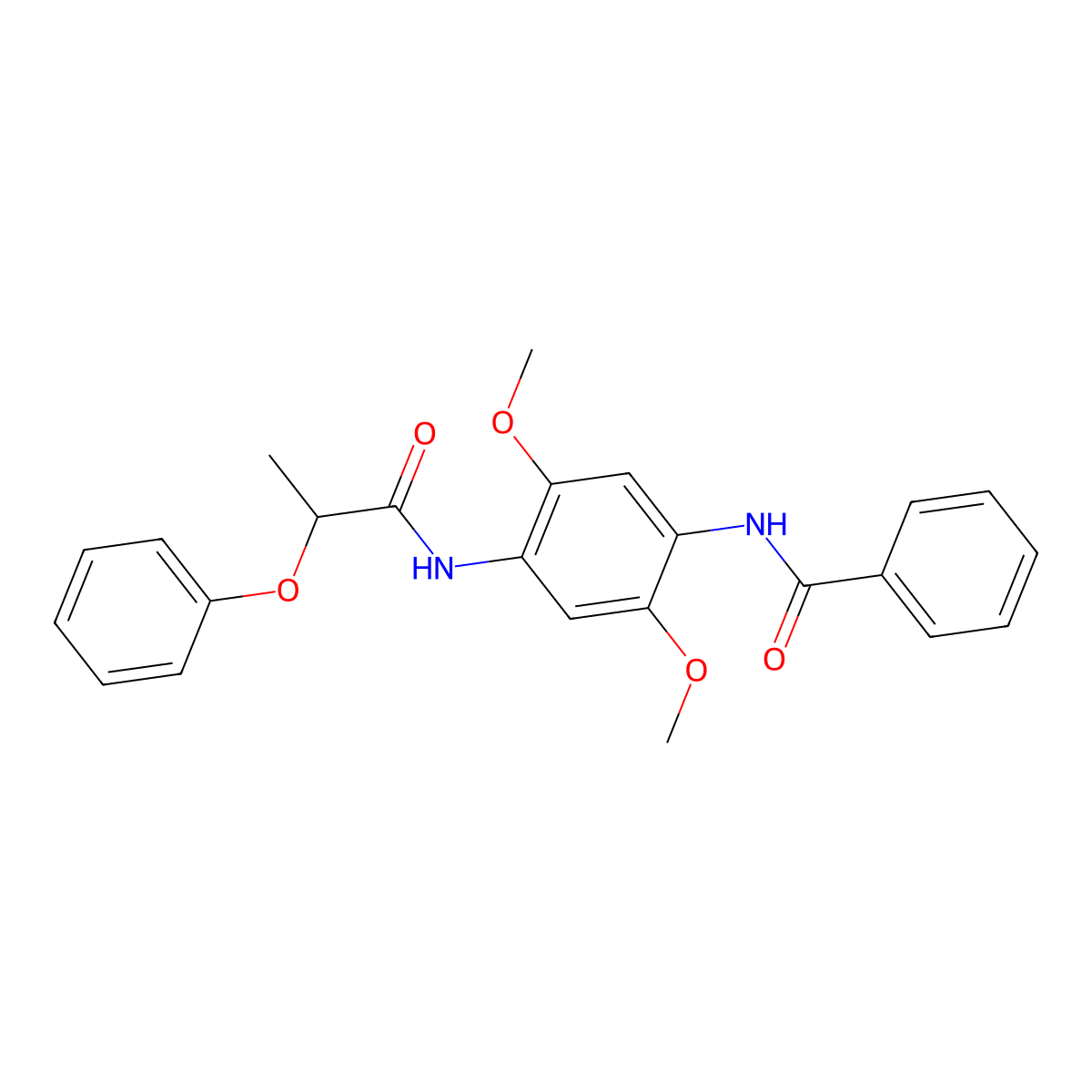 N-[2,5-dimethoxy-4-(2-phenoxypropanoylamino)phenyl]benzamide molecular structure, CAS 432534-85-5
