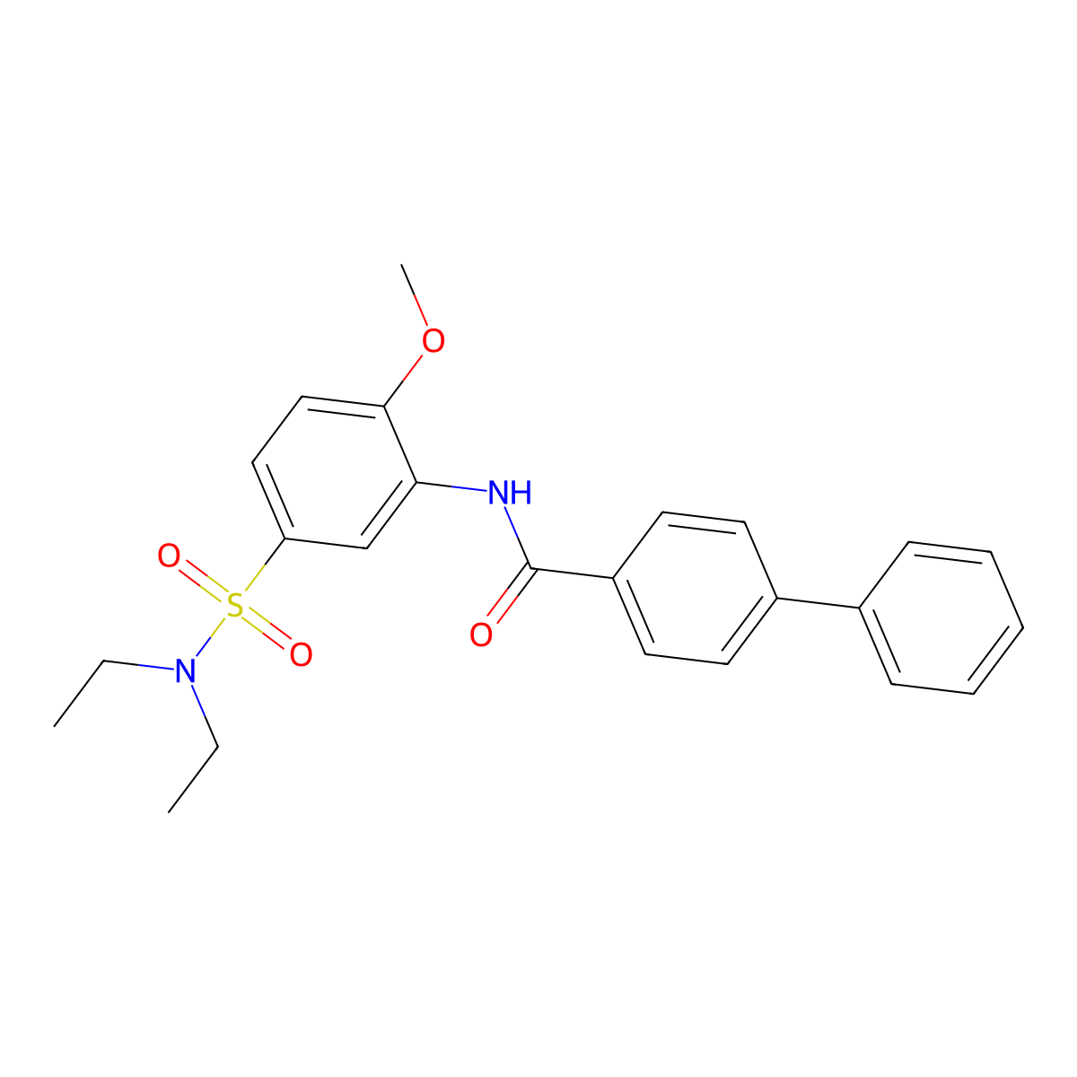 N-[5-(diethylsulfamoyl)-2-methoxyphenyl]-4-phenylbenzamide molecular structure, CAS 432535-13-2