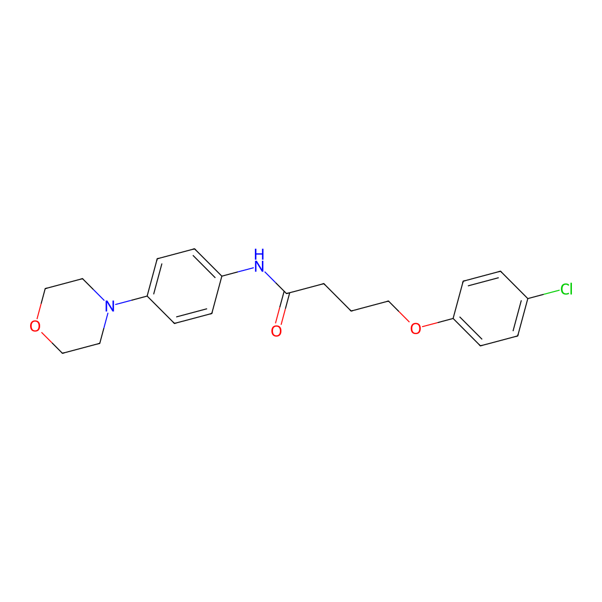 4-(4-chlorophenoxy)-N-(4-morpholin-4-ylphenyl)butanamide molecular structure, CAS 432535-18-7