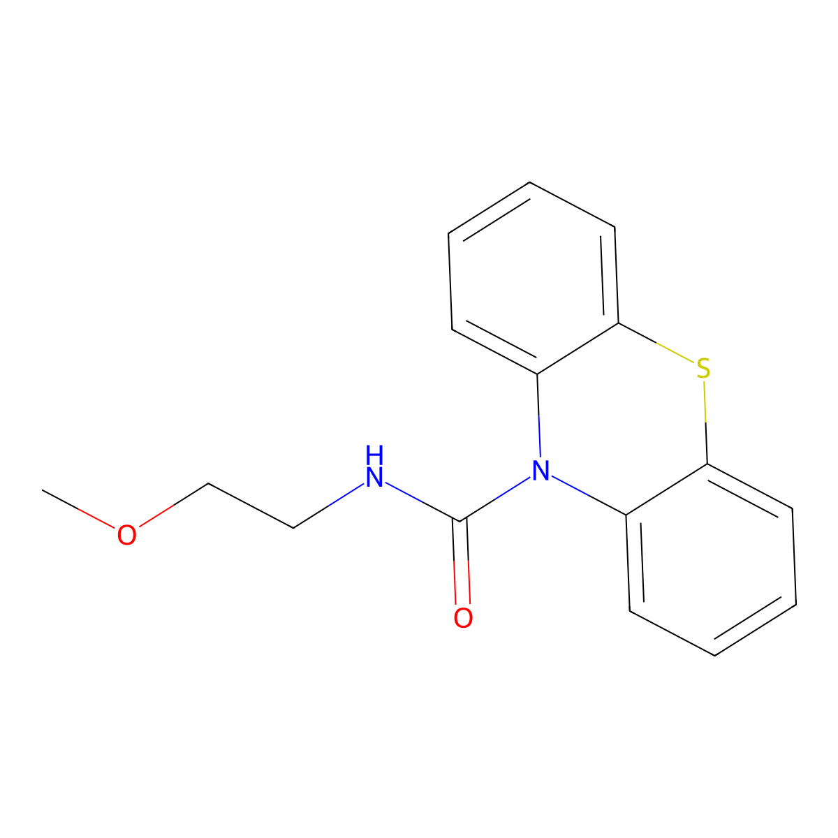 N-(2-methoxyethyl)phenothiazine-10-carboxamide molecular structure, CAS 432535-27-8