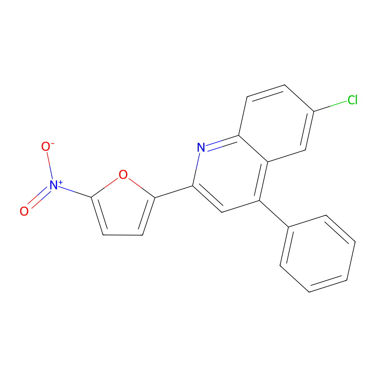 6-Chloro-2-(5-nitrofuran-2-yl)-4-phenylquinoline molecular structure, CAS 432535-35-8