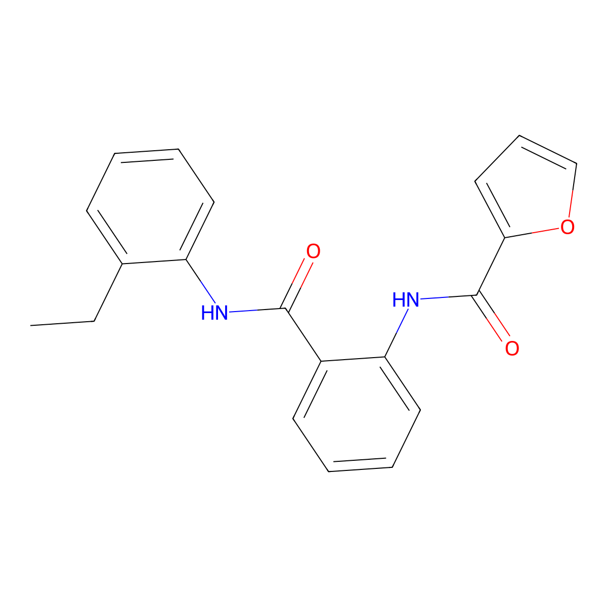 N-[2-[(2-ethylphenyl)carbamoyl]phenyl]furan-2-carboxamide molecular structure, CAS 432535-38-1