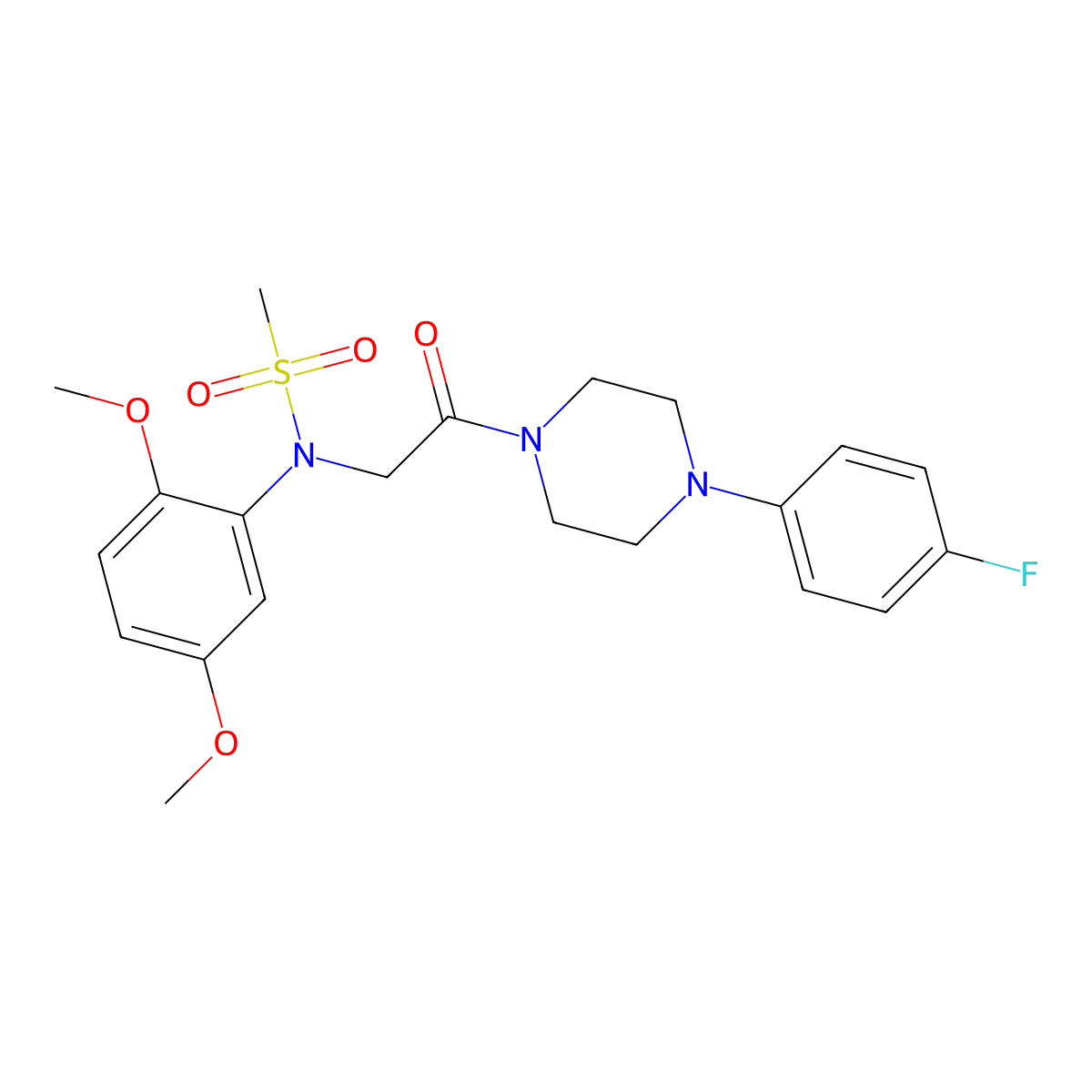 N-(2,5-dimethoxyphenyl)-N-{2-[4-(4-fluorophenyl)piperazin-1-yl]-2-oxoethyl}methanesulfonamide molecular structure, CAS 432535-54-1