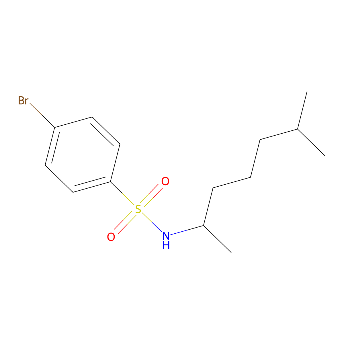 4-bromo-N-(6-methylheptan-2-yl)benzenesulfonamide molecular structure, CAS 432536-00-0