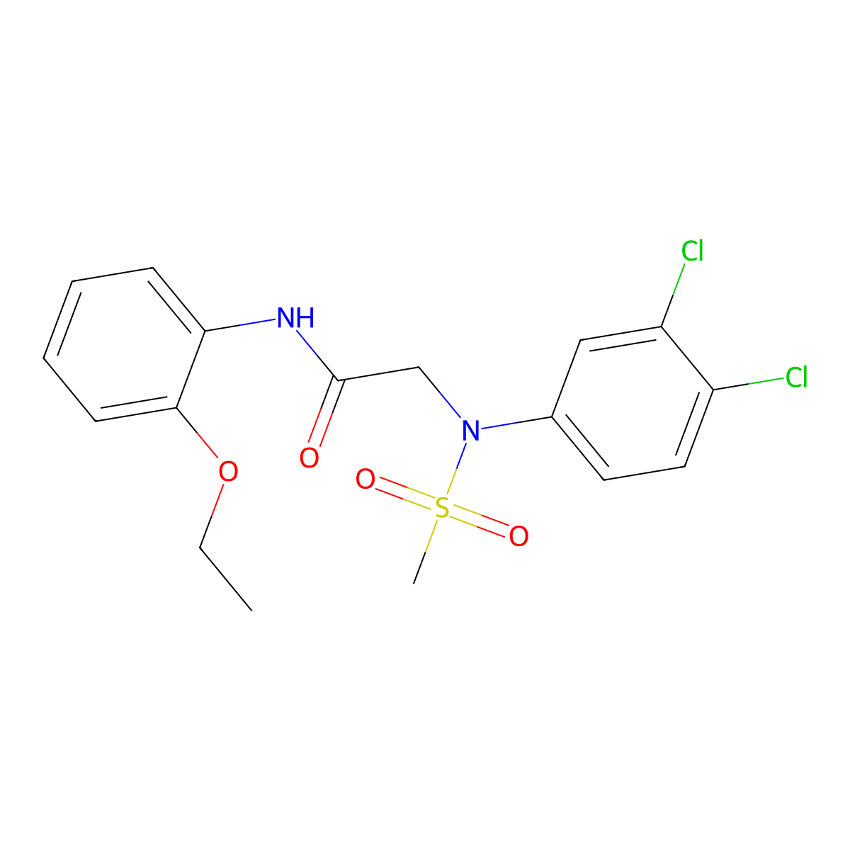 2-(3,4-dichloro-N-methylsulfonylanilino)-N-(2-ethoxyphenyl)acetamide molecular structure, CAS 432536-10-2