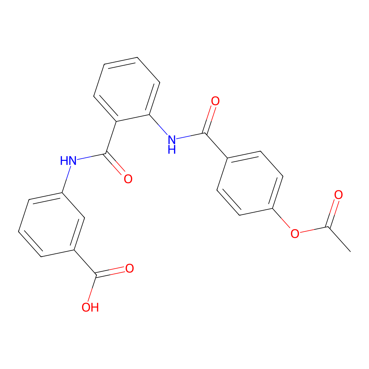 3-[[2-[(4-acetyloxybenzoyl)amino]benzoyl]amino]benzoic Acid molecular structure, CAS 432536-22-6
