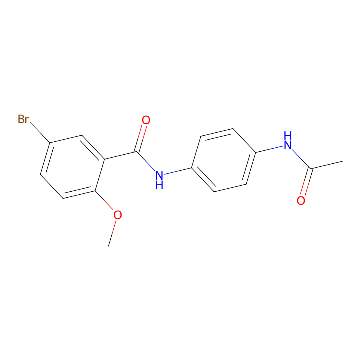 N-(4-acetamidophenyl)-5-bromo-2-methoxybenzamide molecular structure, CAS 432536-27-1