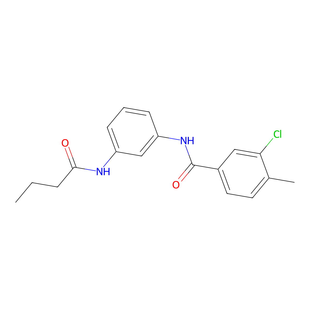N-[3-(butanoylamino)phenyl]-3-chloro-4-methylbenzamide molecular structure, CAS 432536-30-6