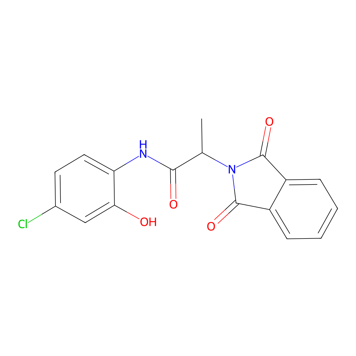N-(4-chloro-2-hydroxyphenyl)-2-(1,3-dioxoisoindol-2-yl)propanamide molecular structure, CAS 432536-39-5