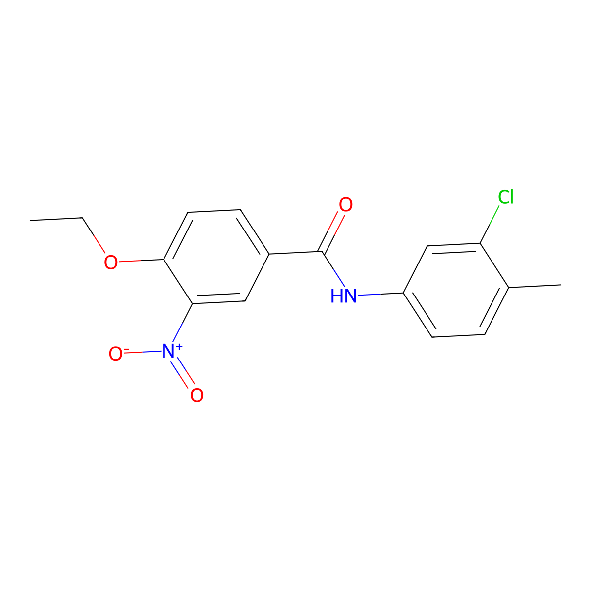 N-(3-chloro-4-methylphenyl)-4-ethoxy-3-nitrobenzamide molecular structure, CAS 432536-46-4