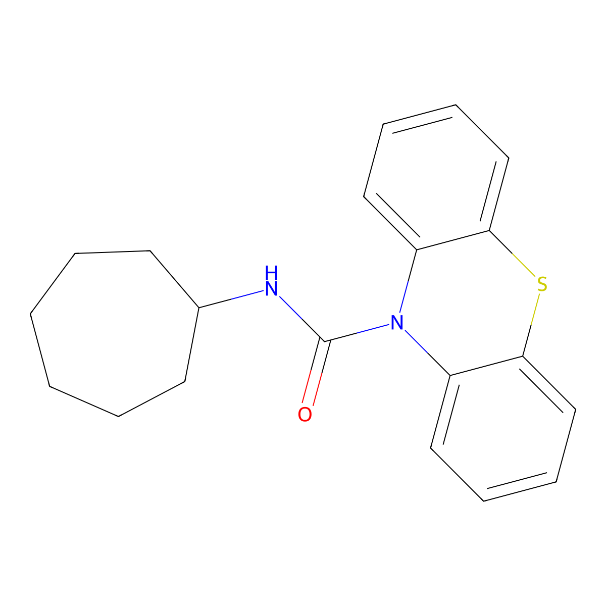 N-cycloheptyl-10H-phenothiazine-10-carboxamide molecular structure, CAS 432536-55-5