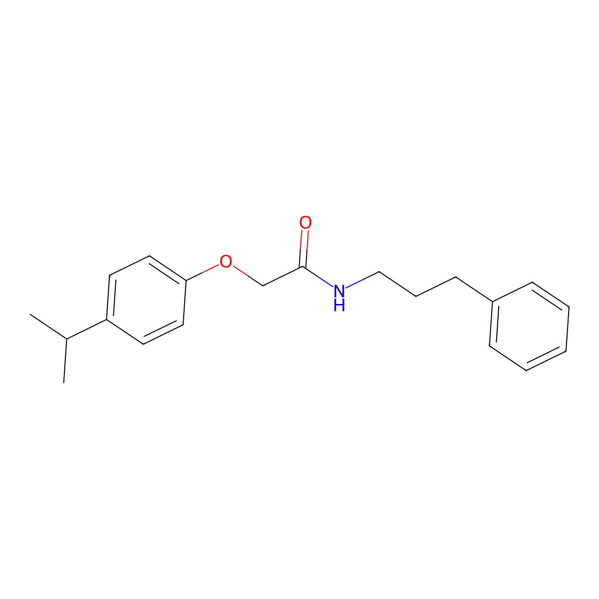 N-(3-phenylpropyl)-2-(4-propan-2-ylphenoxy)acetamide molecular structure, CAS 432536-62-4