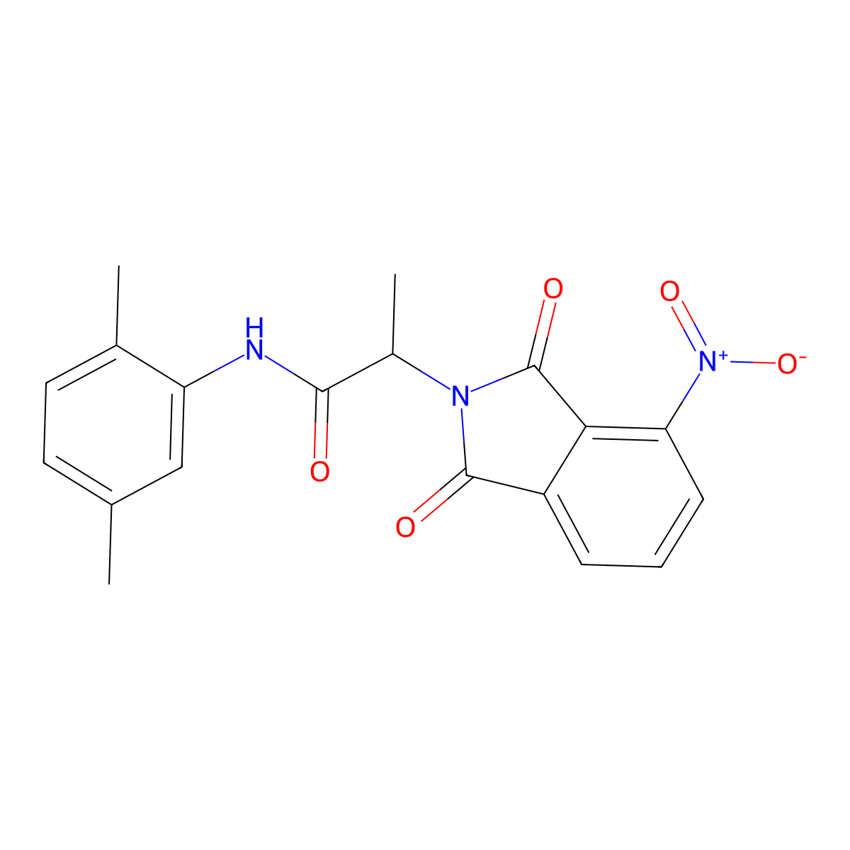 N-(2,5-dimethylphenyl)-2-(4-nitro-1,3-dioxoisoindol-2-yl)propanamide molecular structure, CAS 432537-05-8