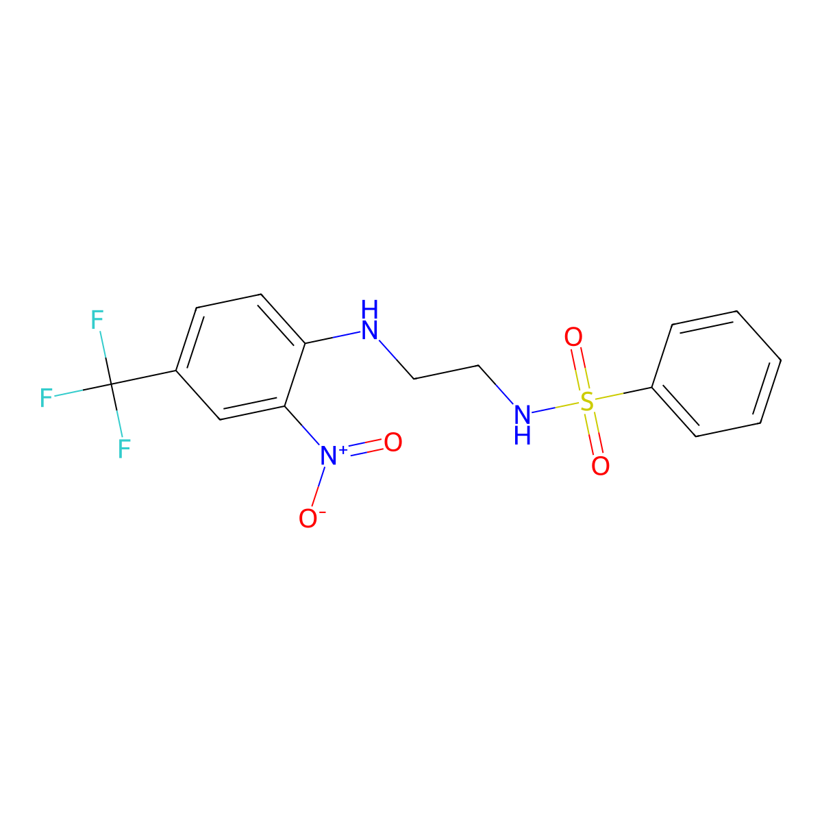 N-[2-[2-nitro-4-(trifluoromethyl)anilino]ethyl]benzenesulfonamide molecular structure, CAS 432537-23-0