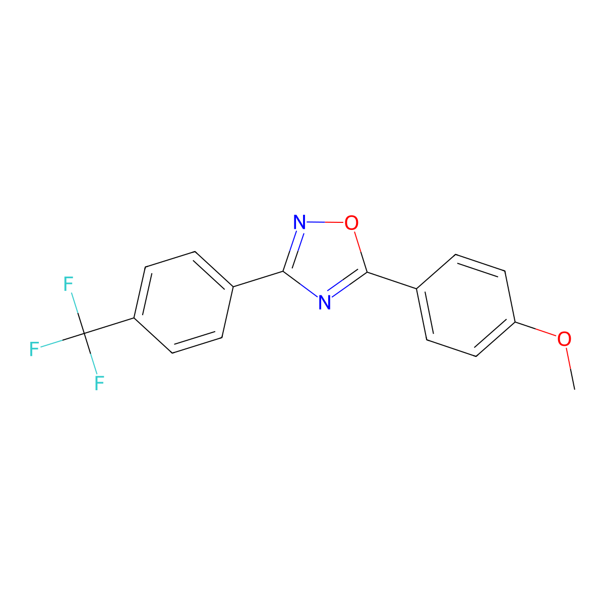 5-(4-Methoxyphenyl)-3-[4-(trifluoromethyl)phenyl]-1,2,4-oxadiazole molecular structure, CAS 432537-24-1