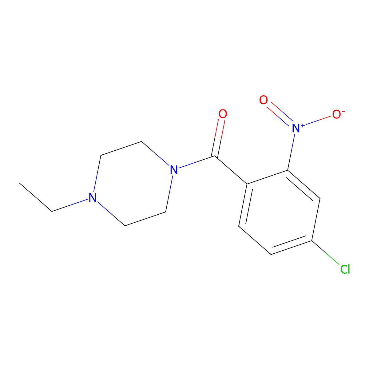 (4-Chloro-2-nitrophenyl)(4-ethylpiperazin-1-yl)methanone molecular structure, CAS 432537-55-8