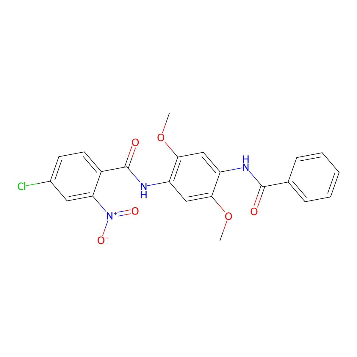 N-(4-benzamido-2,5-dimethoxyphenyl)-4-chloro-2-nitrobenzamide molecular structure, CAS 432537-60-5