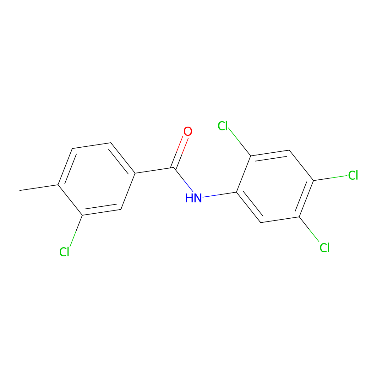 3-chloro-4-methyl-N-(2,4,5-trichlorophenyl)benzamide molecular structure, CAS 432537-68-3