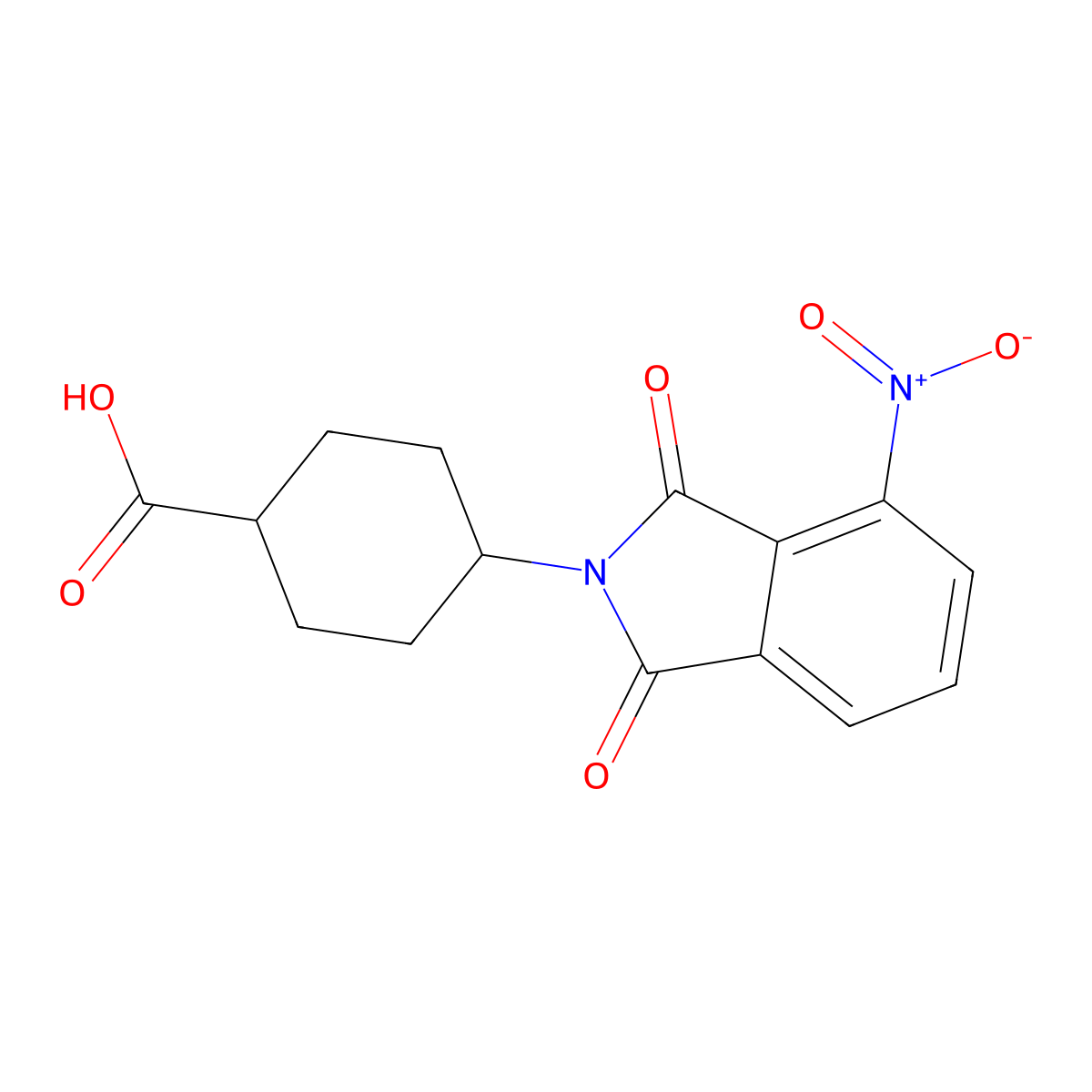 4-(4-nitro-1,3-dioxo-1,3-dihydro-2H-isoindol-2-yl)cyclohexanecarboxylic acid molecular structure, CAS 432537-75-2