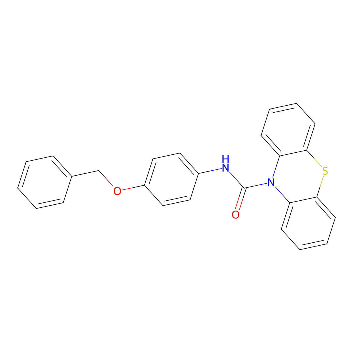 N-(4-phenylmethoxyphenyl)phenothiazine-10-carboxamide molecular structure, CAS 432537-97-8