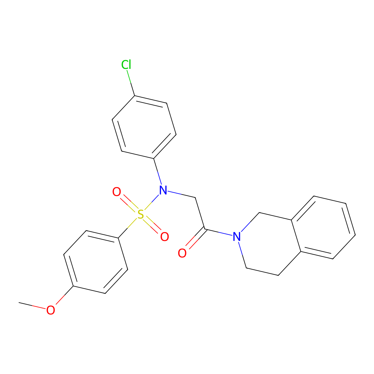 N-(4-chlorophenyl)-N-[2-(3,4-dihydroisoquinolin-2(1H)-yl)-2-oxoethyl]-4-methoxybenzenesulfonamide molecular structure, CAS 432538-00-6