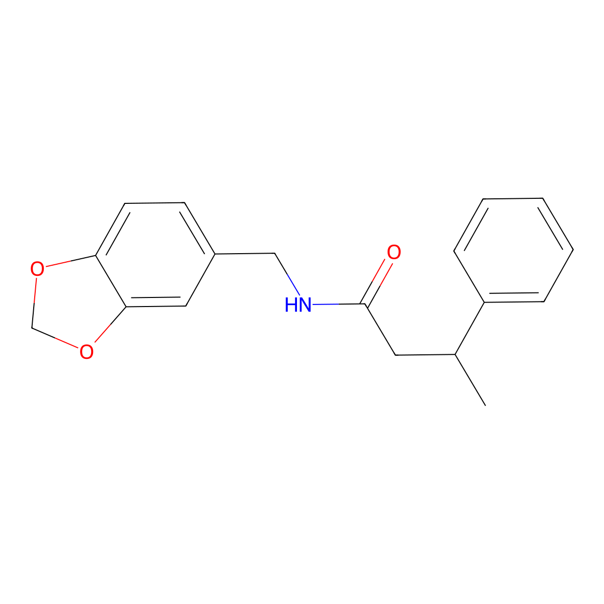 N-(1,3-benzodioxol-5-ylmethyl)-3-phenylbutanamide molecular structure, CAS 432538-20-0