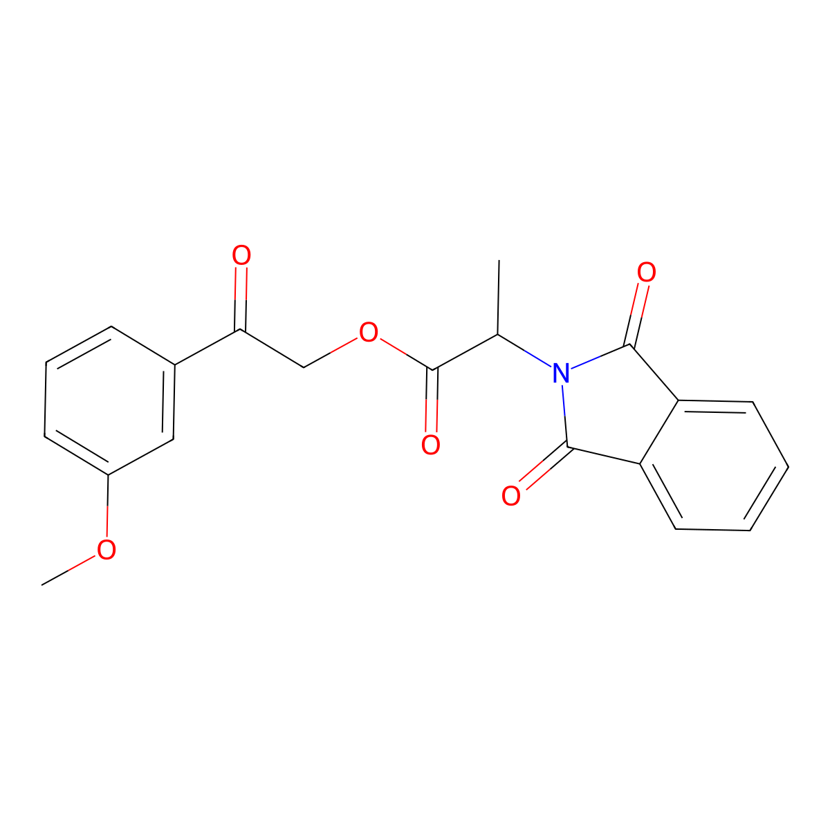 2-(3-methoxyphenyl)-2-oxoethyl 2-(1,3-dioxo-1,3-dihydro-2H-isoindol-2-yl)propanoate molecular structure, CAS 432538-39-1