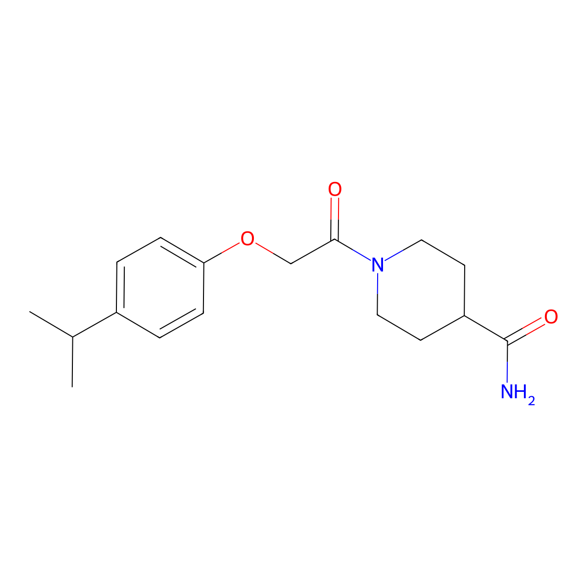1-[2-(4-Propan-2-ylphenoxy)acetyl]piperidine-4-carboxamide molecular structure, CAS 432538-56-2