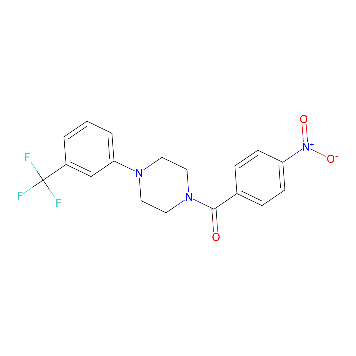 4-Nitrophenyl 4-[3-(trifluoromethyl)phenyl]piperazinyl ketone molecular structure, CAS 432538-57-3