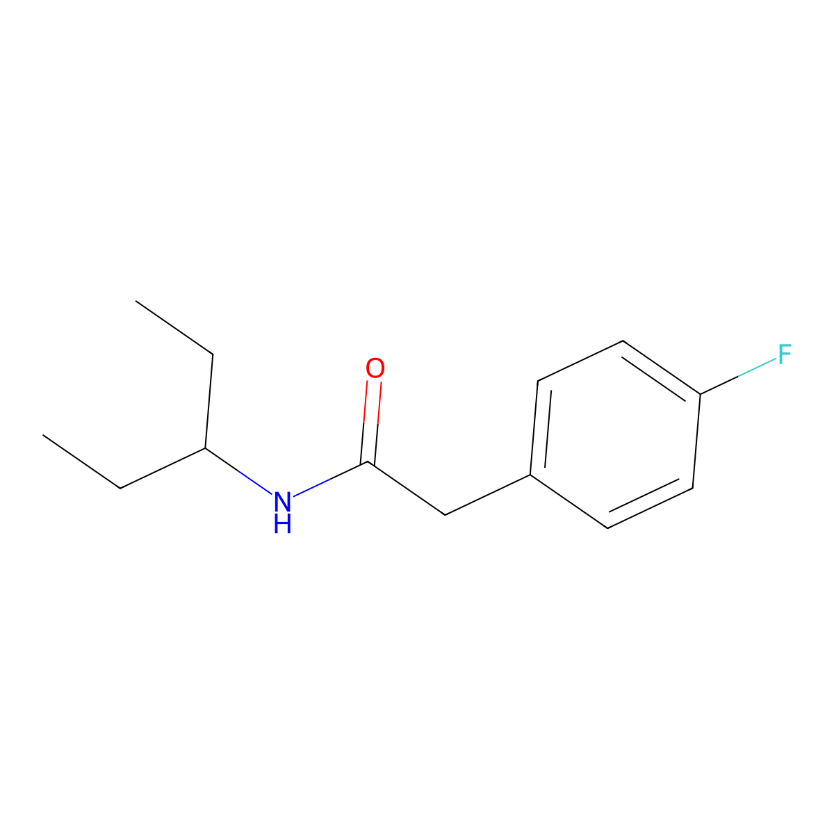 2-(4-fluorophenyl)-N-(pentan-3-yl)acetamide molecular structure, CAS 432538-58-4