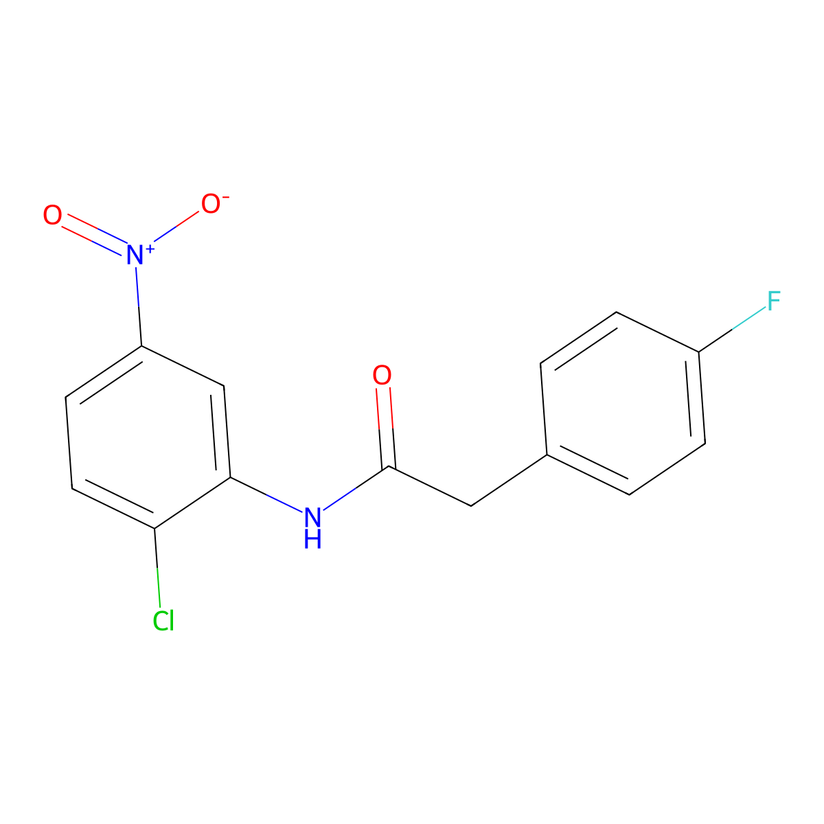 N-(2-chloro-5-nitrophenyl)-2-(4-fluorophenyl)acetamide molecular structure, CAS 432538-75-5