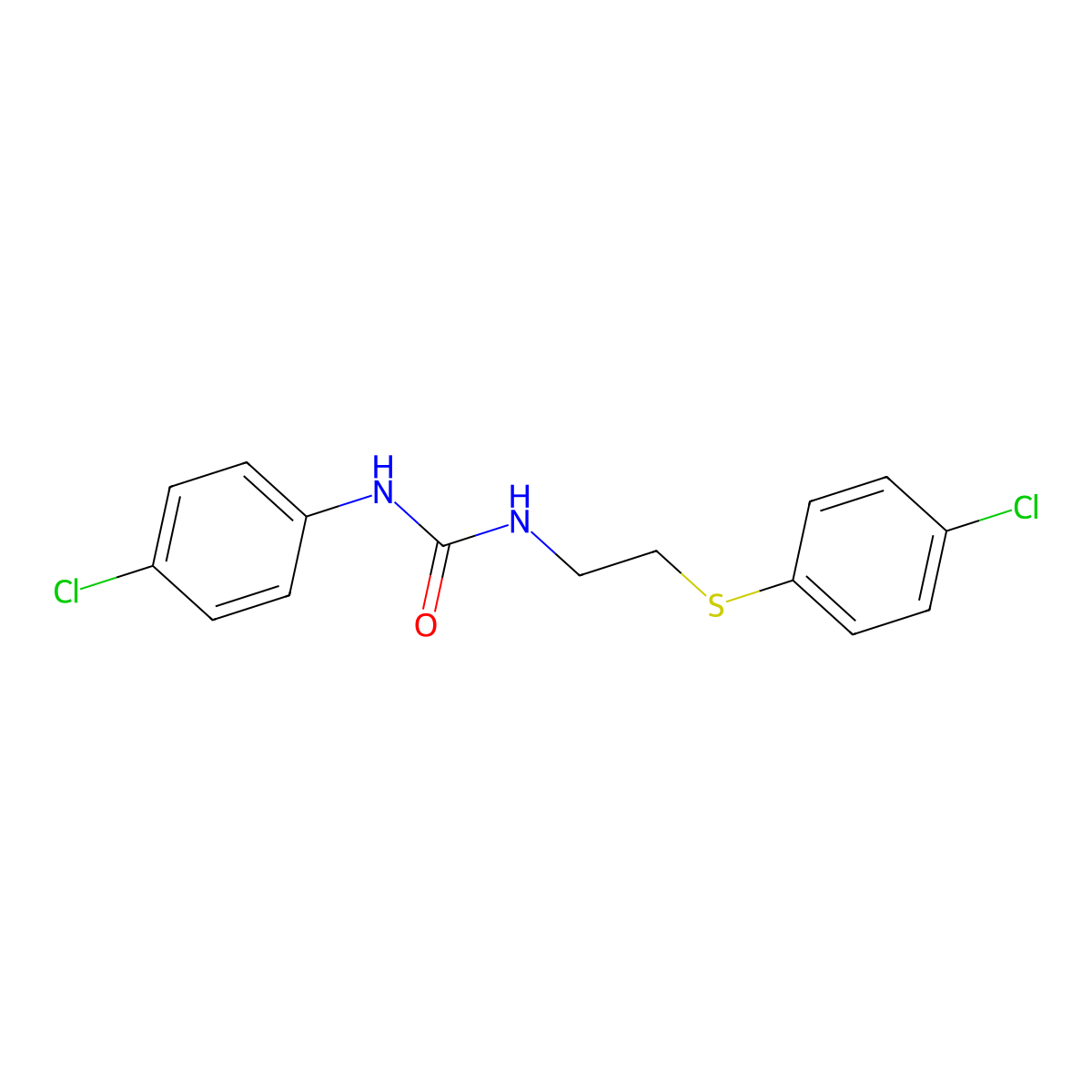 1-(4-Chlorophenyl)-3-[2-(4-chlorophenyl)sulfanylethyl]urea molecular structure, CAS 432538-92-6