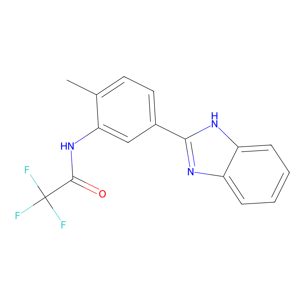 N-[5-(1H-benzimidazol-2-yl)-2-methylphenyl]-2,2,2-trifluoroacetamide molecular structure, CAS 432538-93-7