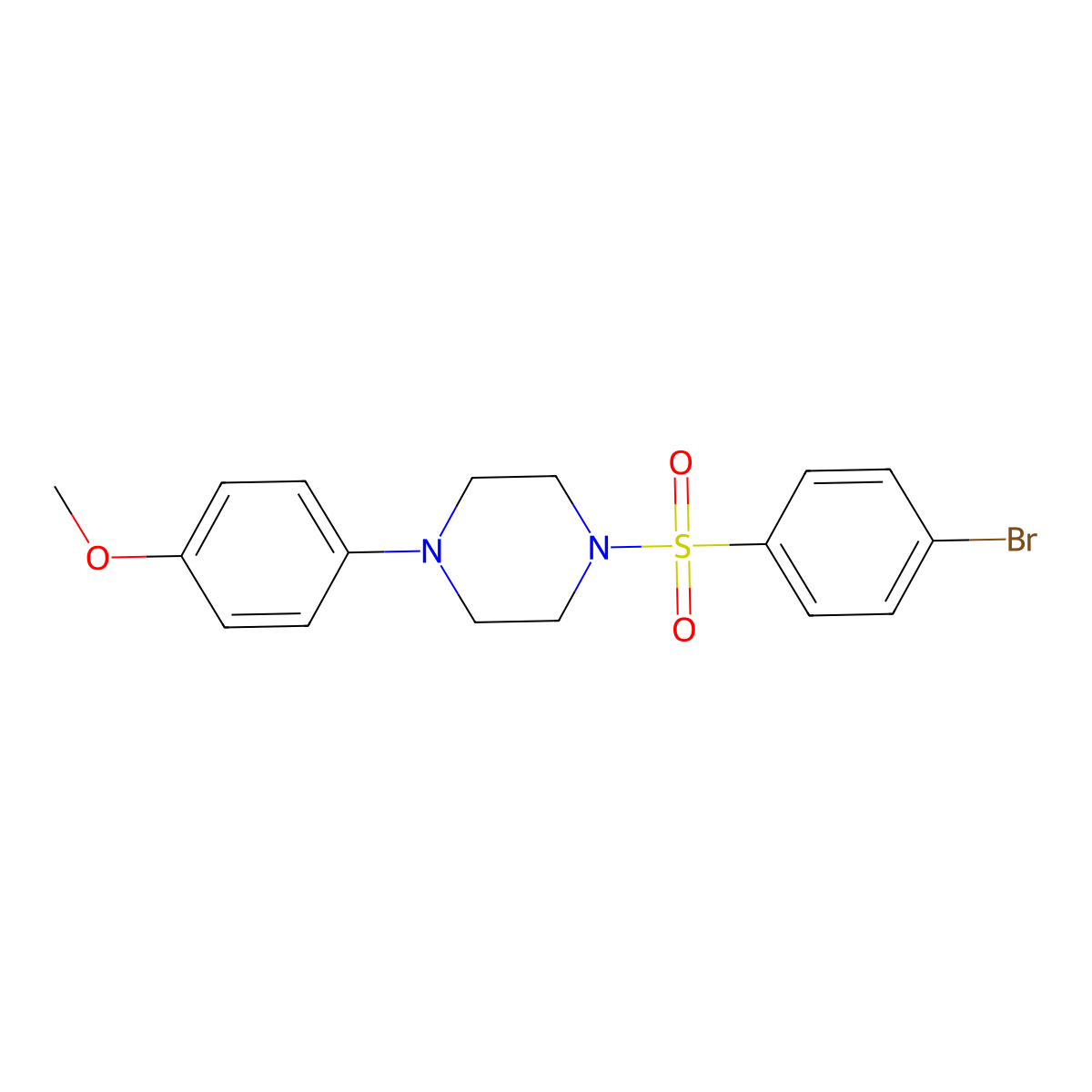 4-{4-[(4-Bromophenyl)sulfonyl]-1-piperazinyl}phenyl methyl ether molecular structure, CAS 432539-40-7