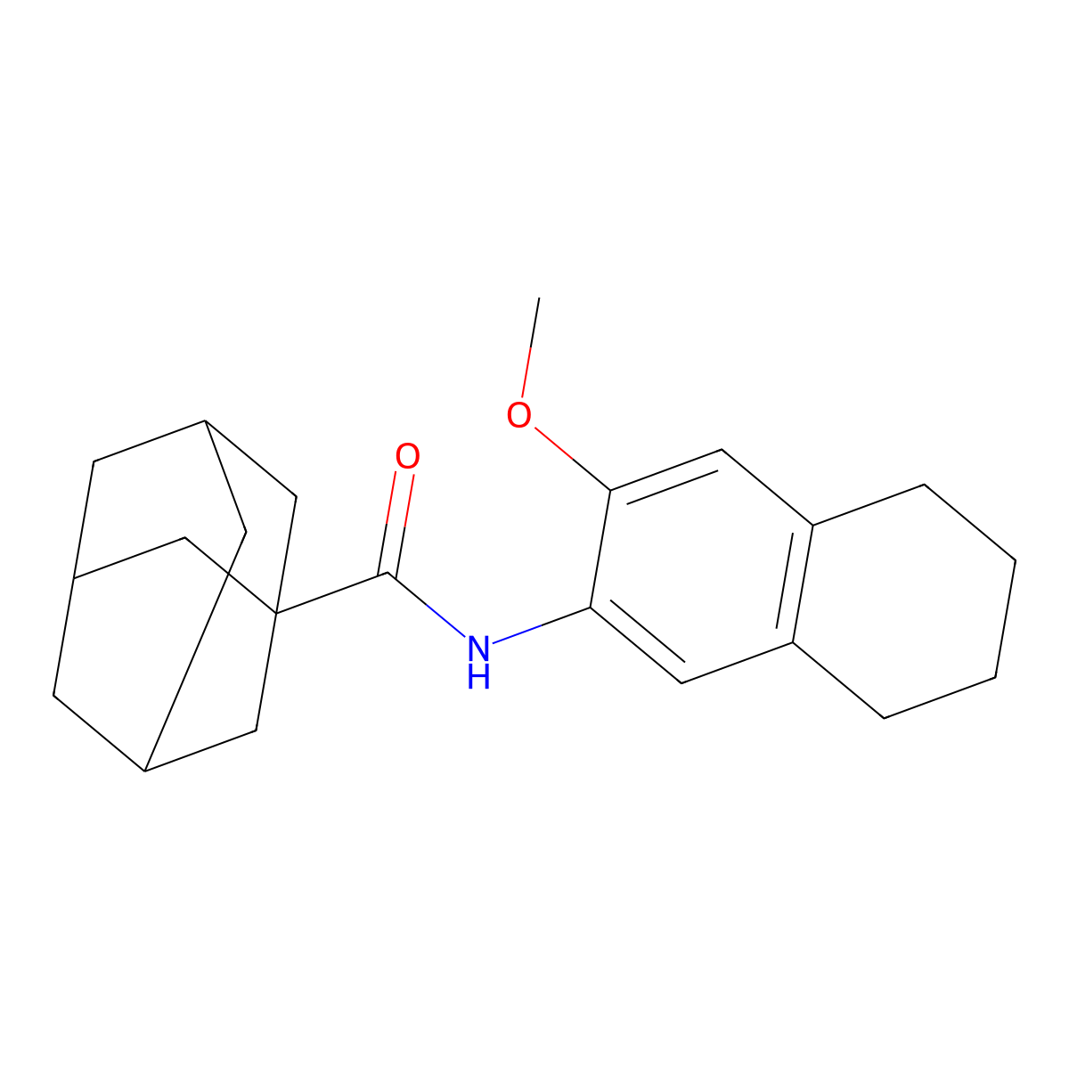 N-(3-methoxy-5,6,7,8-tetrahydronaphthalen-2-yl)adamantane-1-carboxamide molecular structure, CAS 432539-52-1