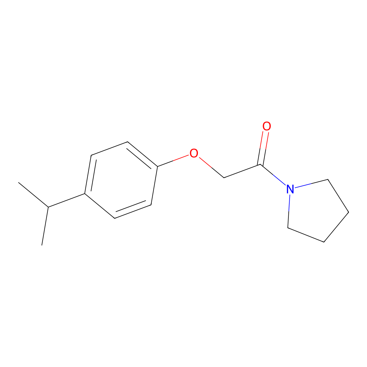 2-(4-Propan-2-ylphenoxy)-1-pyrrolidin-1-ylethanone molecular structure, CAS 432540-01-7