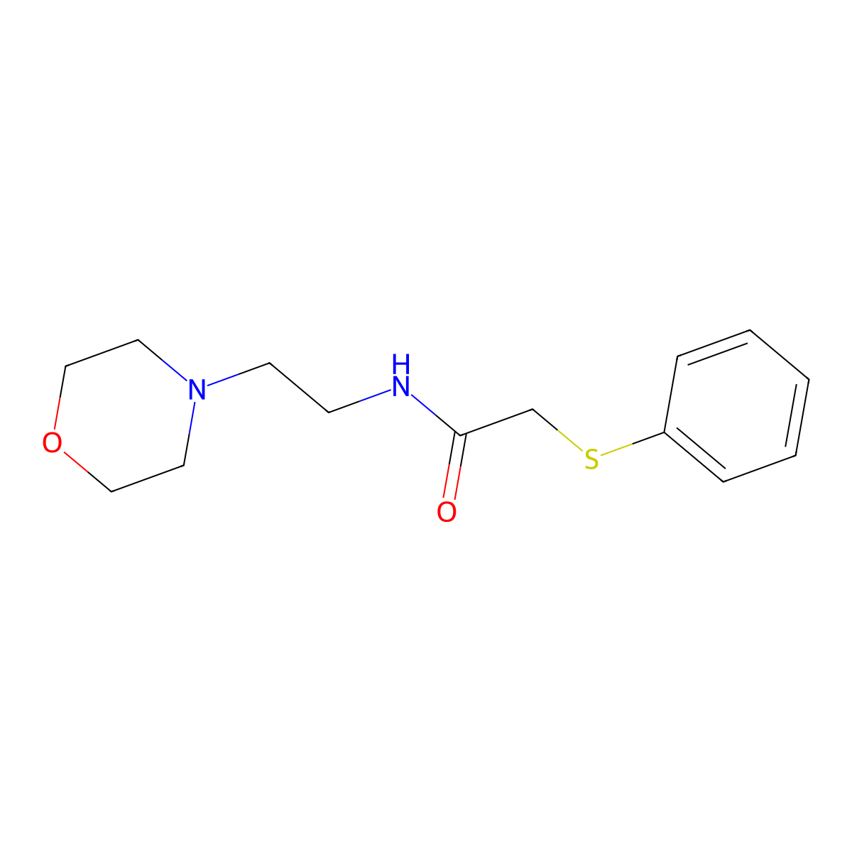 N-(2-morpholin-4-ylethyl)-2-phenylsulfanylacetamide molecular structure, CAS 432540-11-9