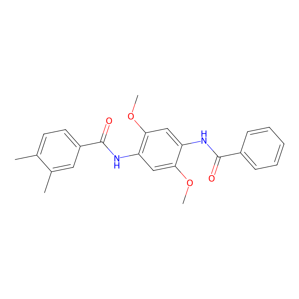 N-(4-benzamido-2,5-dimethoxyphenyl)-3,4-dimethylbenzamide molecular structure, CAS 432540-22-2