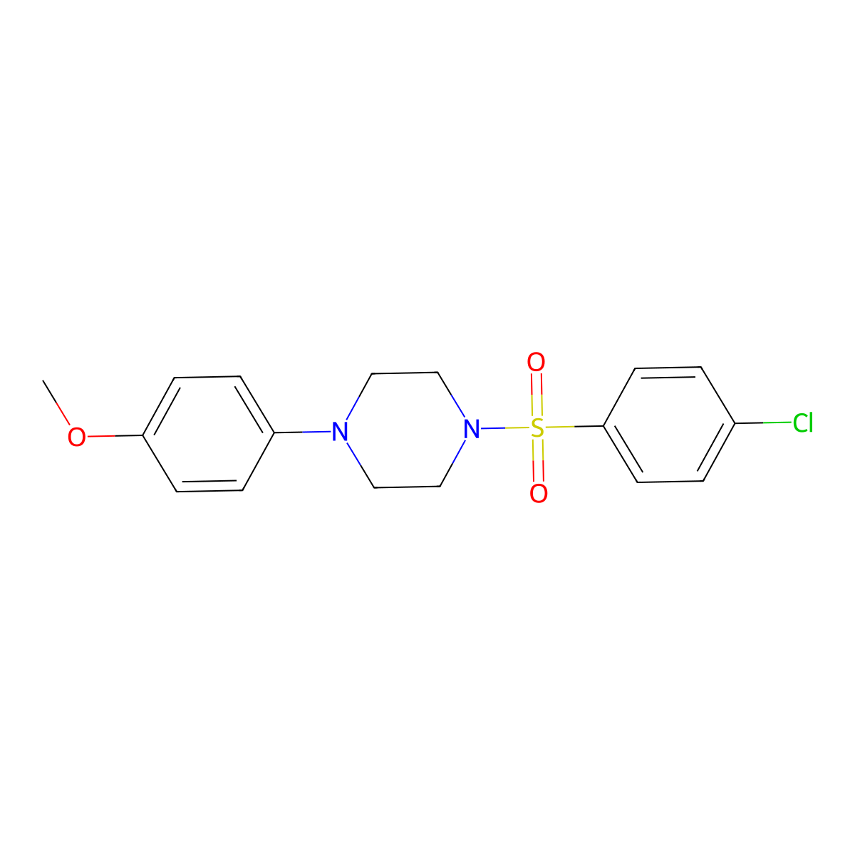 1-[(4-Chlorophenyl)sulfonyl]-4-(4-methoxyphenyl)piperazine molecular structure, CAS 432540-28-8