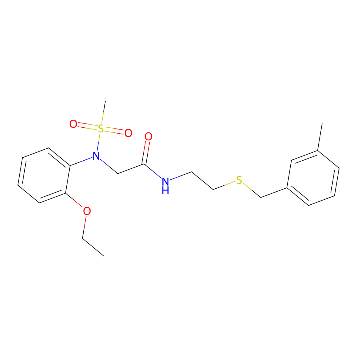 2-(2-ethoxy-N-methylsulfonylanilino)-N-[2-[(3-methylphenyl)methylsulfanyl]ethyl]acetamide molecular structure, CAS 432540-48-2