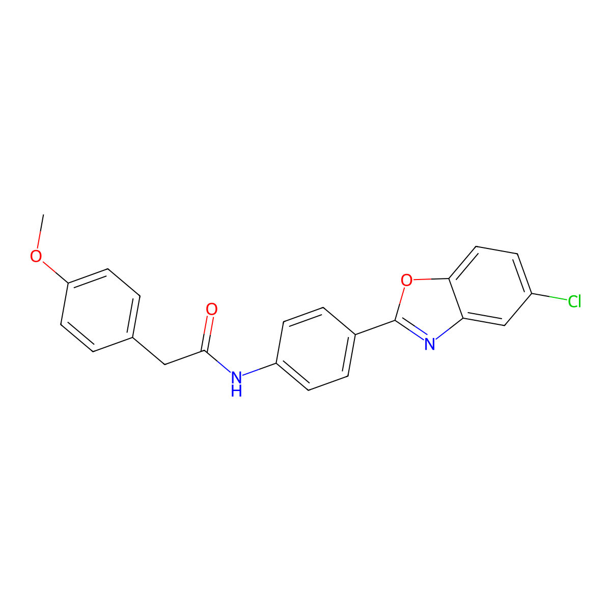 N-[4-(5-chloro-1,3-benzoxazol-2-yl)phenyl]-2-(4-methoxyphenyl)acetamide molecular structure, CAS 432540-57-3