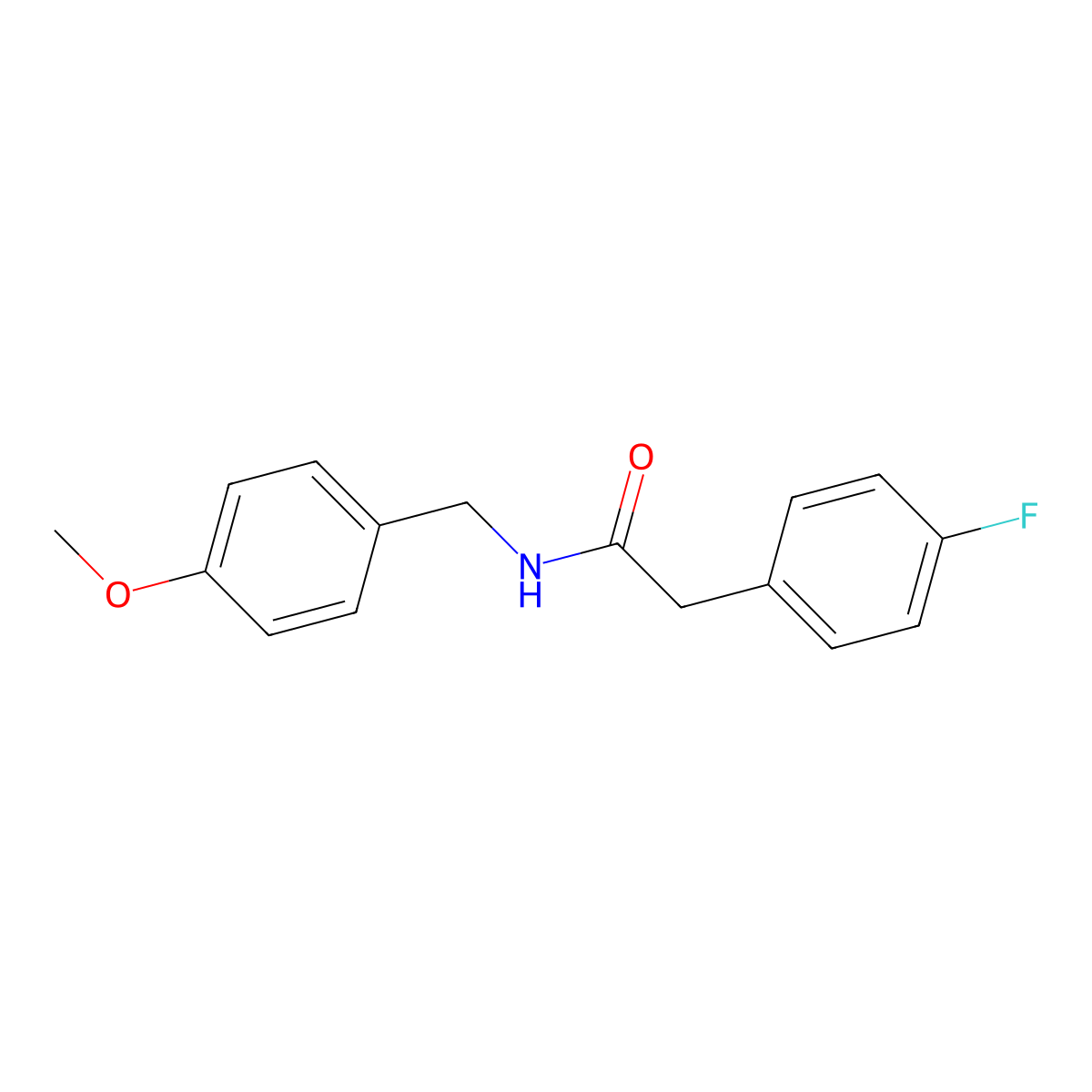2-(4-fluorophenyl)-N-[(4-methoxyphenyl)methyl]acetamide molecular structure, CAS 432540-68-6