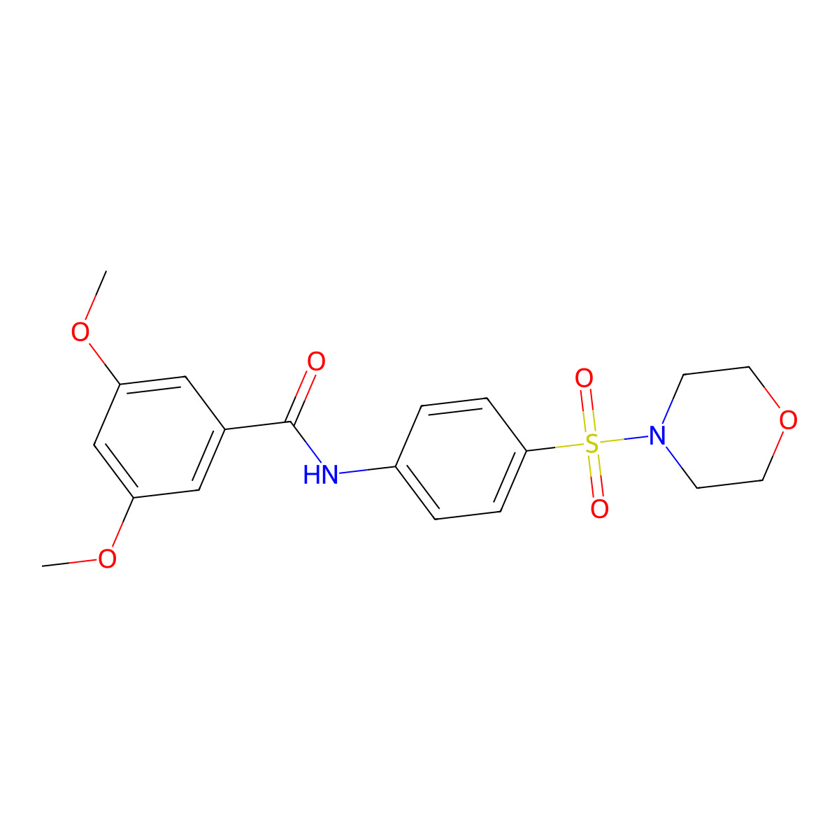 3,5-Dimethoxy-N-[4-(morpholine-4-sulfonyl)-phenyl]-benzamide molecular structure, CAS 432540-71-1