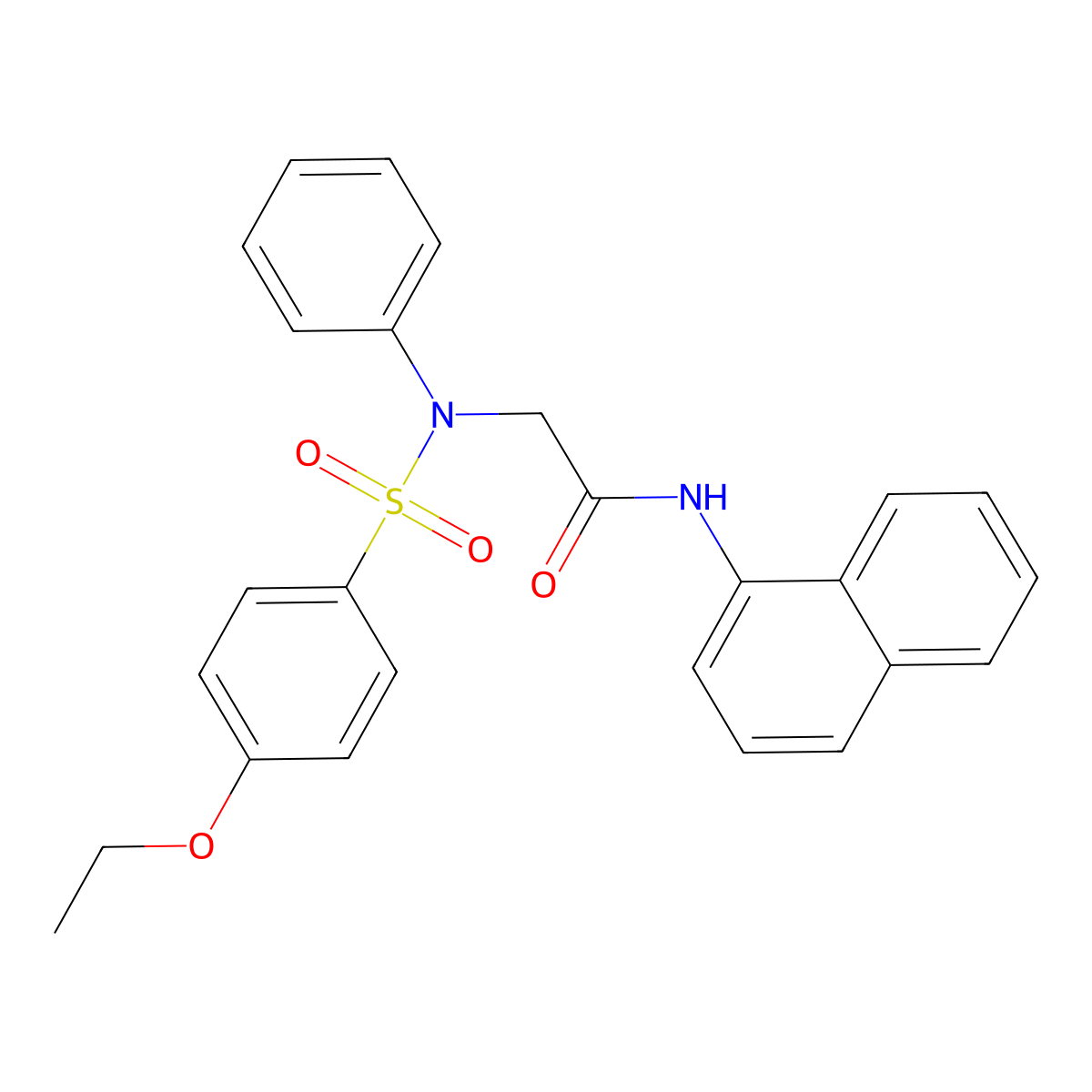 2-(N-(4-ethoxyphenyl)sulfonylanilino)-N-naphthalen-1-ylacetamide molecular structure, CAS 432540-74-4